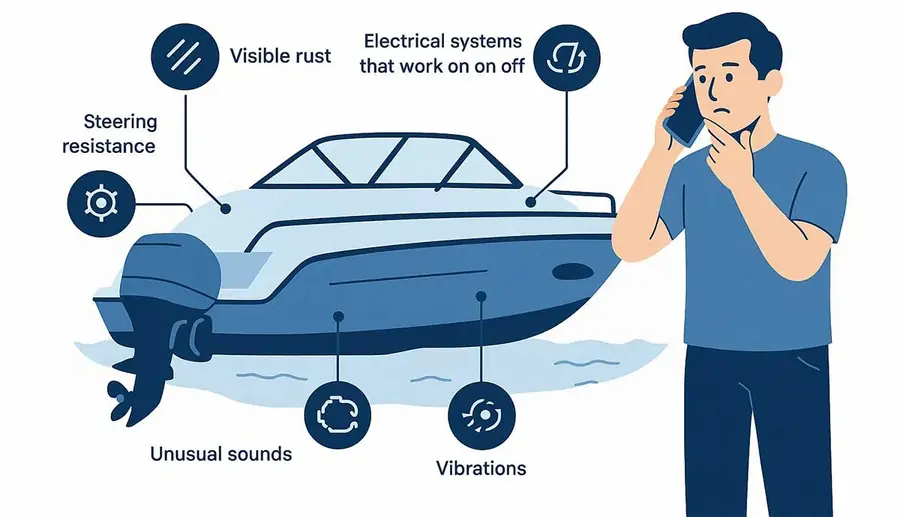 Boat warning signs that need immediate attention from a marine mechanic