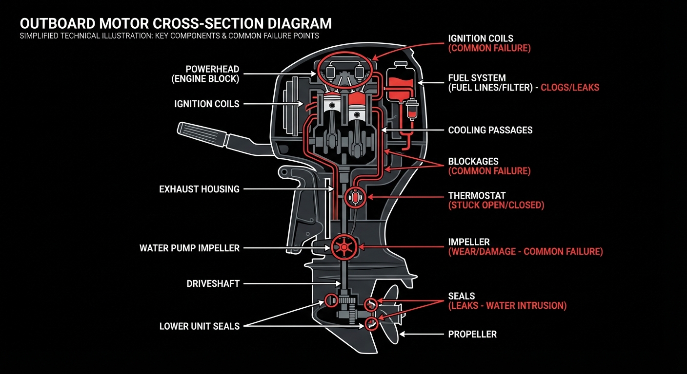 Outboard Motor Cross-Section Diagram - Outboard Motor Repair and Service