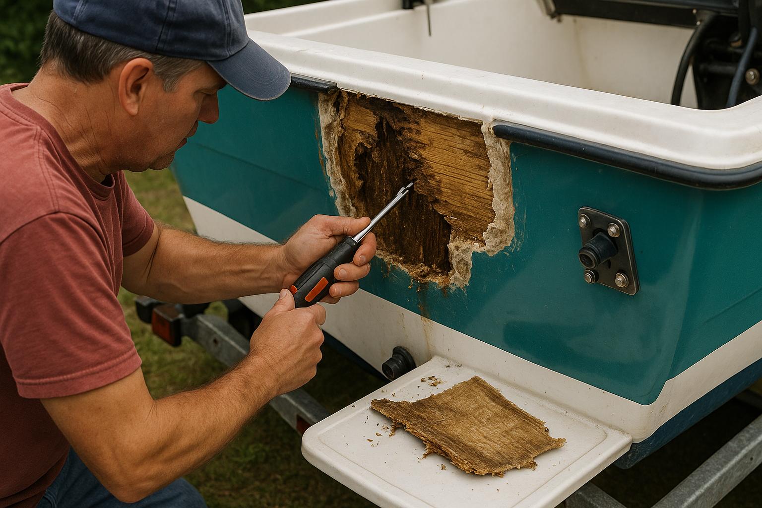 How to Repair a Soft Transom Core on a Fiberglass Boat